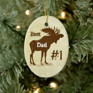 Best Father Moose Award Ornaments Keramikornament