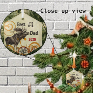 Best Father Moose Award Ornaments Ornament Aus Glas