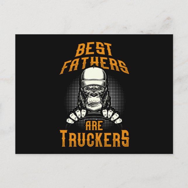 Best Fathers Are Truckers Truck Fathers Day Dad Pa Postkarte (Vorderseite)