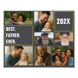 Best father's Ever Photo Collage and Custom Text Fotodruck