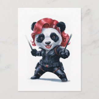 Best Female Action Panda Movie Character on a  Feiertagspostkarte