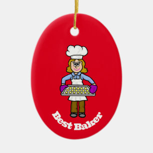 Best Female Baker Christmas Ornament