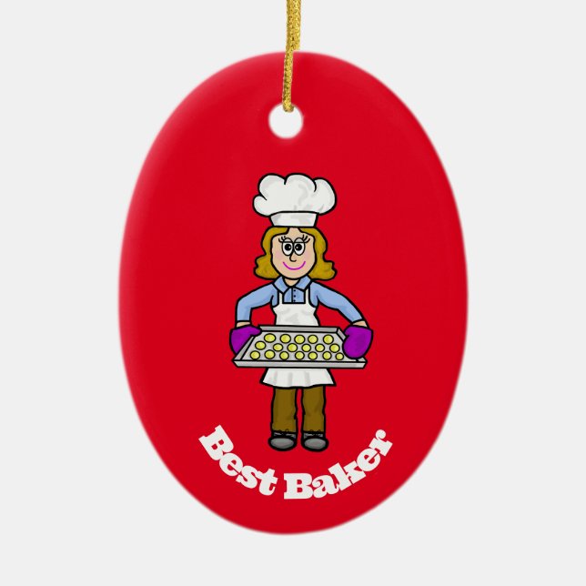 Best Female Baker Christmas Ornament (Vorne)