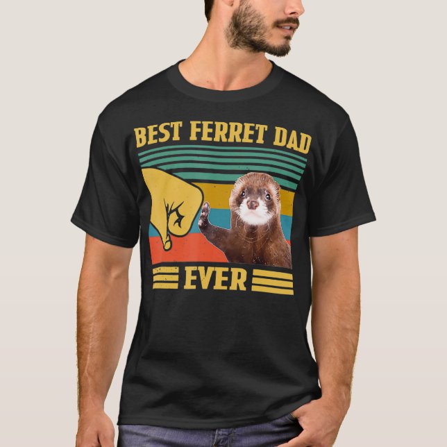 Best Ferret Dad Ever Funny Fathers Day Christmas  T-Shirt (Vorderseite)