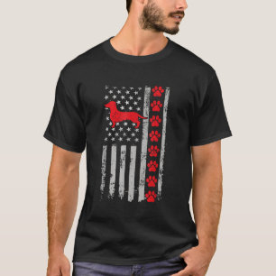 Best Firefighter-Dackel Mama Vater je US-Flagge tu T-Shirt