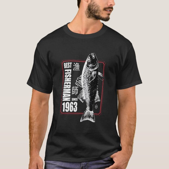 Best Fisher Since 1963 Fishing 60Th 60 T-Shirt (Vorderseite)