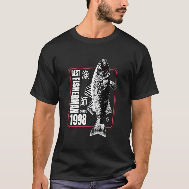Best Fisher Since 1998 Fishing 25Th 25 T-Shirt (Vorderseite)