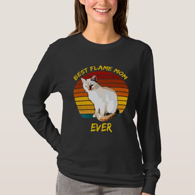 Best Flame Mom Ever  Flame Point Siamese Cat Kitte T-Shirt (Vorderseite)