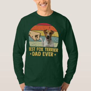 Best Fox Terrier Dad Ever Retro Vintage Father T-Shirt