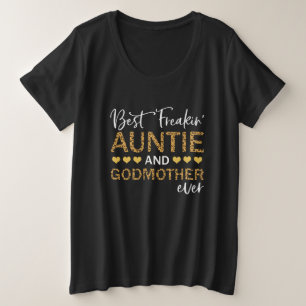 Best Freakin' Tante und Godmutter je Lepard Große Größe T-Shirt