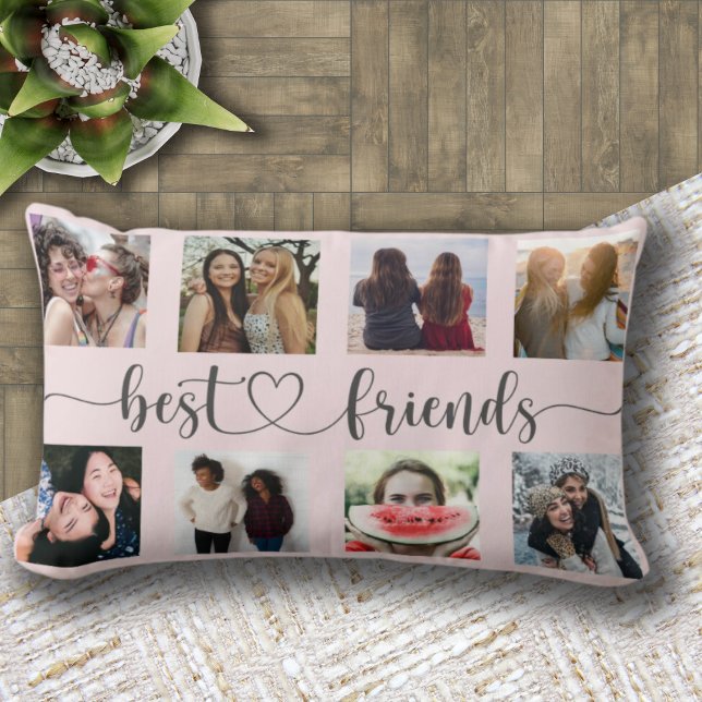 BEST FREUNDE Blush Pink Foto Collage Throw Kissen (Von Creator hochgeladen)
