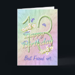 Best Friend 13. Geburtstag Butterfly Garden Card Karte<br><div class="desc">Ein farbenprächtiger Regenbogen,  rosa Blume und lavendelfarbene Schmetterlinge befriedigen die 13. Happy Birthday Card der Mädchen mit Freude für den besten Freund. Vorname und innerhalb Vers können mit der bereitgestellten Vorlage personalisiert werden. Originelles Design von Anura Design Studio.</div>