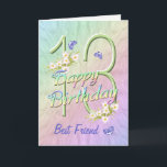 Best Friend 13. Geburtstag Butterfly Garden Card Karte<br><div class="desc">Ein farbenprächtiger Regenbogen,  rosa Blume und lavendelfarbene Schmetterlinge befriedigen die 13. Happy Birthday Card der Mädchen mit Freude für den besten Freund. Vorname und innerhalb Vers können mit der bereitgestellten Vorlage personalisiert werden. Originelles Design von Anura Design Studio.</div>