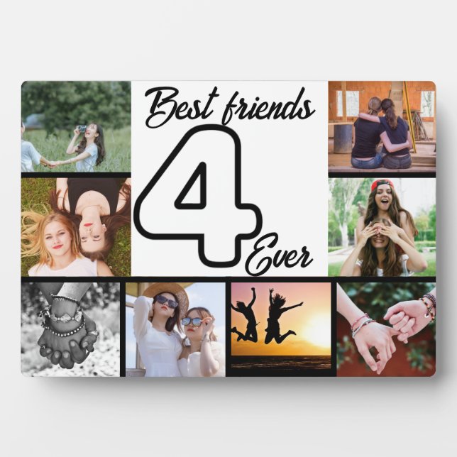 Best Friend 4-Ever Foto Collage Plaque Fotoplatte (Vorderseite)
