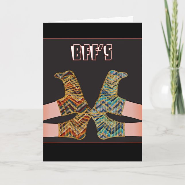 BEST FRIEND BESTE FREUNDIN GIRLFRIENDS HELLO CARD KARTE (Vorderseite)