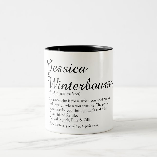 Best Friend BESTE FREUNDIN Name Definition Chic Sk Zweifarbige Tasse (Mittel)