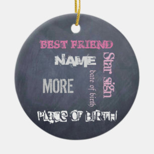 BEST FRIEND Beste Freundinnen personalisierte Tafe Keramik Ornament