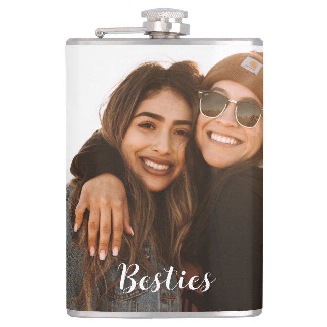Best Friend Besties Custom Foto Flachmann (Vorderseite)