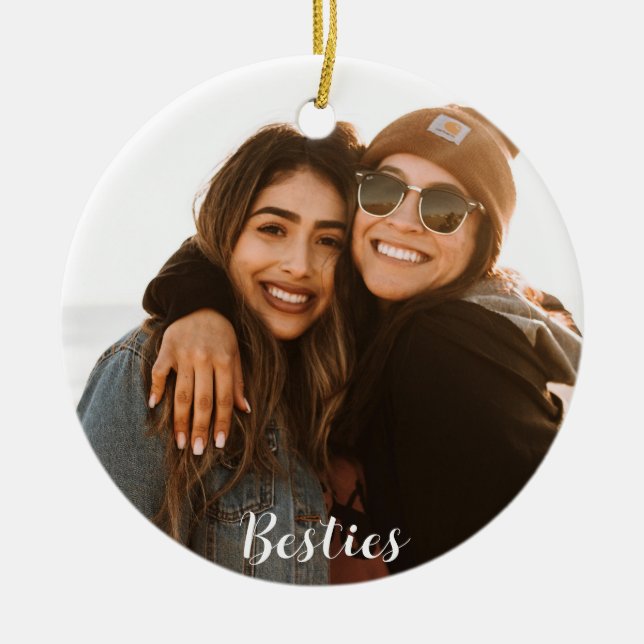 Best Friend Besties Custom Foto Keramik Ornament (Vorne)
