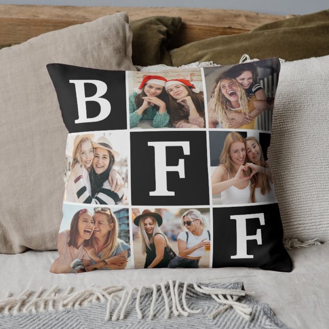 Best Friend BFF Photo Collage Friendship Gift  Kissen (Von Creator hochgeladen)