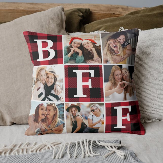 Best Friend BFF Photo Collage Friendship Gift  Kissen (Von Creator hochgeladen)
