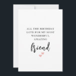 Best Friend Birthday Card Feiertagskarte<br><div class="desc">Feiern Sie Ihren Geburtstag mit unserer Geburtstagskarte Ihres besten Freundes. Diese skurril gestaltete Karte ist voll von personalisierten Gefühlen,  die die fröhlichen Momente und die einzigartige Bindung,  die Sie teilen,  einfangen. Schicken Sie noch heute lebendige Wünsche zu Ihrem Geschenk!</div>