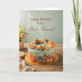 Best Friend Birthday Ocean Cake card Karte
