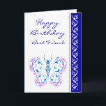 Best Friend Birthday Pretty Pastel Butterfly Karte<br><div class="desc">Birthday Greeting for the Friend who loves Nature and especially Butterflies</div>