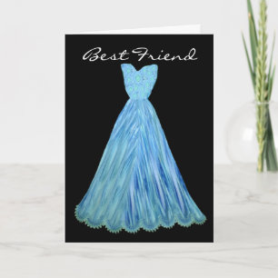 BEST FRIEND Bridesmaid TURQUOISE BLAUE Dress Einladung
