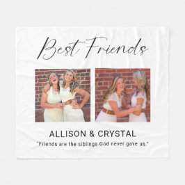 Best Friend Calligraphy 2 Photo Collage Quote Gift Fleecedecke