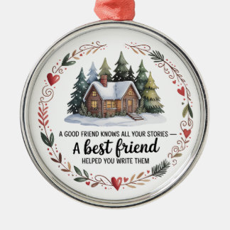 Best Friend Christmas Ornament | Snowy Tree Design