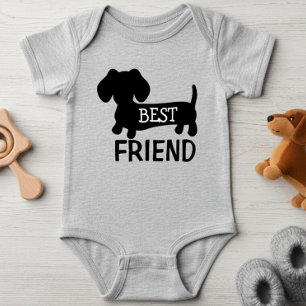 Best Friend Dackel 1 Stück Baby Outfit Unisex Baby Strampler