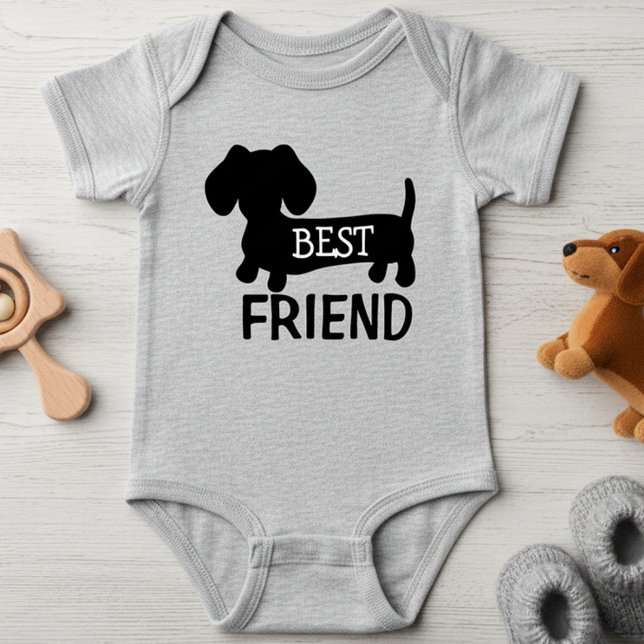 Best Friend Dackel 1 Stück Baby Outfit Unisex Baby Strampler (Best friends with a wiener dog - cute fun shirt for little kids who love their dachshunds)