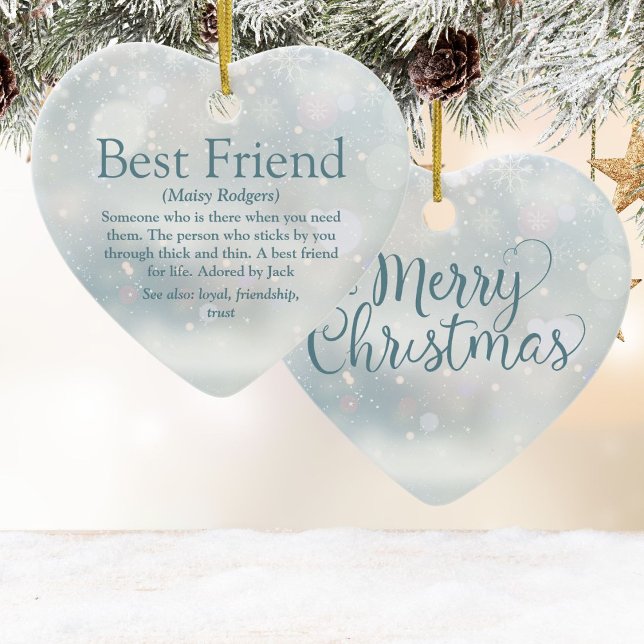Best Friend Definition Frohe Weihnachten Keramik Ornament (Best Friend Definition Merry Christmas Ceramic Ornament)
