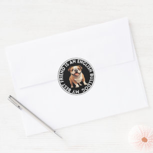 Best Friend English Bulldog Runder Aufkleber