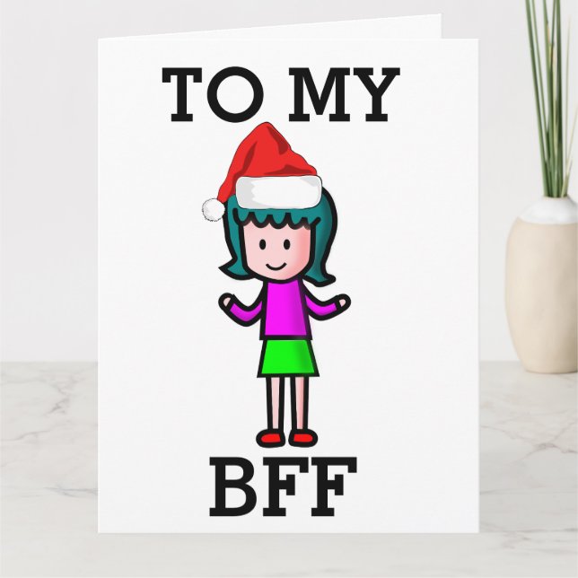 BEST FRIEND FOREVER BESTE FREUNDIN CHRISTMAS CARD KARTE (Vorderseite)