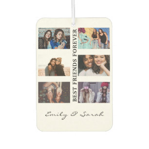 Best Friend Forever Custom 6 Foto Collage & Name Autolufterfrischer