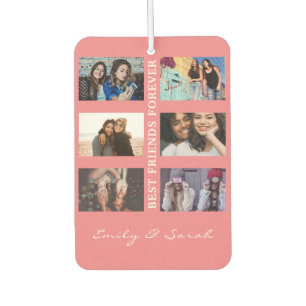 Best Friend Forever Custom 6 Foto Collage & Name Autolufterfrischer