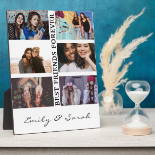 Best Friend Forever Custom 6 Foto Collage & Name Fotoplatte