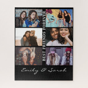 Best Friend Forever Custom 6 Foto Collage & Name Puzzle