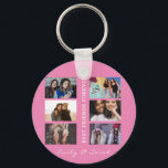 Best Friend Forever Custom 6 Foto Collage & Name Schlüsselanhänger<br><div class="desc">Dieses Design hat eine einfache Collage Vorlage,  in der Sie Ihre 6 Lieblings-Bilder hochladen können. Dies ist das ideale Geschenk,  um Ihre Liebe für Ihren besten Freund zu zeigen. Sie können das Geschenk mit Ihren Namen personalisieren!</div>