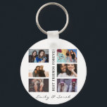 Best Friend Forever Custom 6 Foto Collage & Name Schlüsselanhänger<br><div class="desc">Dieses Design hat eine einfache Collage Vorlage,  in der Sie Ihre 6 Lieblings-Bilder hochladen können. Dies ist das ideale Geschenk,  um Ihre Liebe für Ihren besten Freund zu zeigen. Sie können das Geschenk mit Ihren Namen personalisieren!</div>