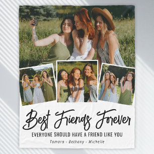 Best Friend Forever Foto Collage Fleece Blanket