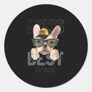 Best Friend French Bulldog Runder Aufkleber