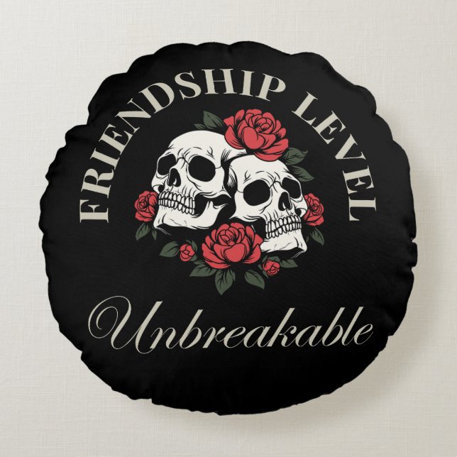 Best Friend, Friendship Level: Unbreakable, friend Rundes Kissen (Vorderseite)