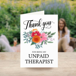 Best Friend Funny Floral Thank You Feiertagskarte