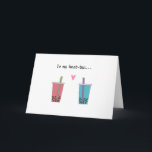 best friend funny sweet bestie bubble tea karte<br><div class="desc">cute and funny card for your best friend with a funny tea pun,  to my best tea. Personalize any sweet message inside! Great for your best friend birthday,  galentine day or any toher occasion</div>