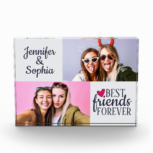 Best Friend für immer zwei Bilder Vorlage modern Fotoblock (Vorderseite)