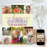 Best Friend Geburtstag Foto Collage Personalisiert Karte<br><div class="desc">Personalisierte Geburtstagskarte, die Sie für jedermann anpassen können! Die Fotovorlage ist für Sie bereit, 8 Ihrer Lieblings-Fotos hinzuzufügen und den Text innen und außen zu personalisieren. Die Beispielformulierung auf der Vorderseite lautet "Glücklicher Geburtstag für den besten Freund aller Zeiten", und man könnte dies an die beste Mutter aller Zeiten anpassen....</div>