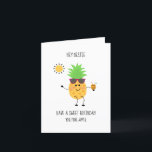 Best Friend Geburtstag Spaß Ananas Dankeskarte<br><div class="desc">Eine niedliche und lustige Best Friend Birthday Card. Enthält ein Ananas Bild mit den Worten "HABEN EINEN SCHNELLEN GEBURTSTAG. DU FINEST APFEL". Das Innere hat die Worte Happy Birthday.</div>